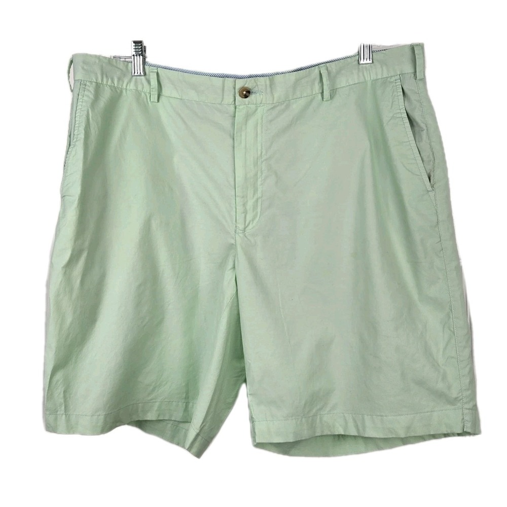 Peter Millar Mens Green Chino Performance Shorts Size 38 Lightweight Golf